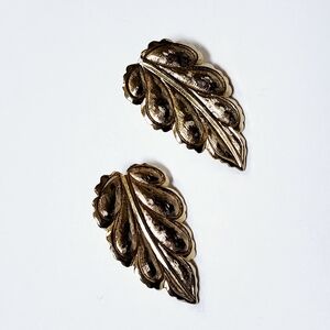 Gold Leaf Shaped Earrings